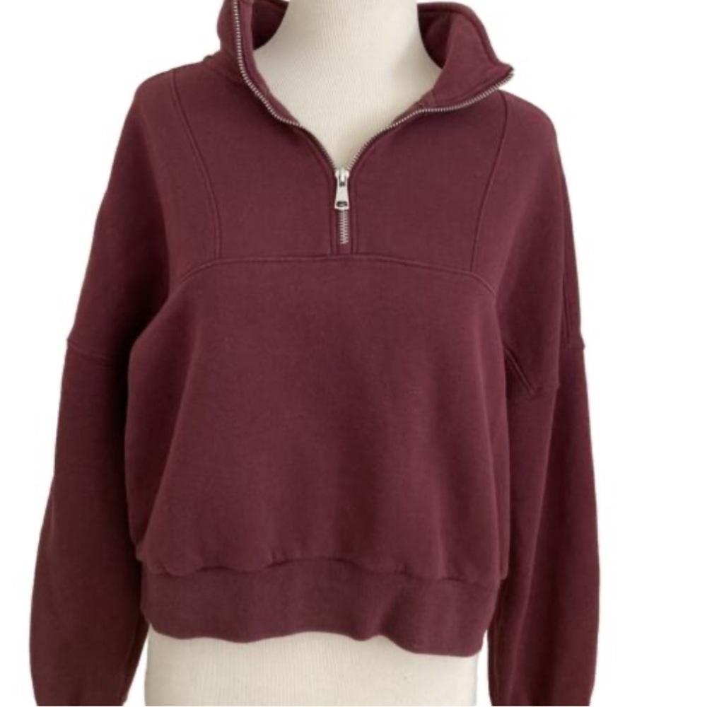 Essential mini sunday half-zip in burgundy